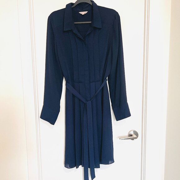 Nanette Lepore Sheer Navy Dress - Picture 1 of 5